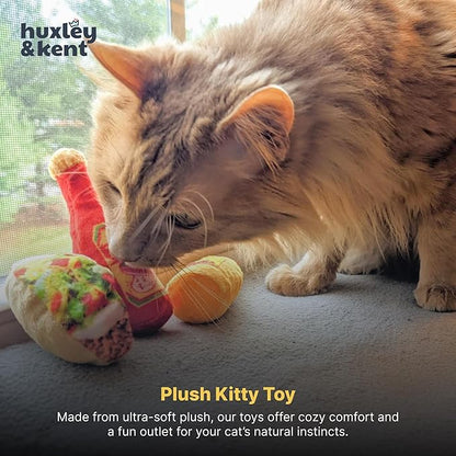 Huxley & Kent Plush Cat Toy - Interactive Catnip Toy for Cats & Kittens - Soft with Crinkle & Catnip - Fun Indoor Play - Taco