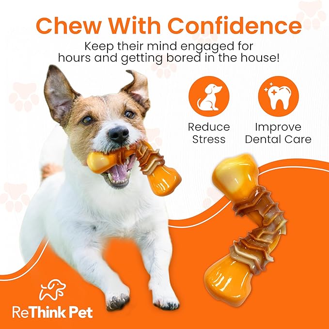 Dental Munch Boomerang Pet Toy, Bacon Scented Nylon Dog Bones, Savor Stimulating Dog Chew Toys, Long-Lasting and Durable Dog Toys for Boredom