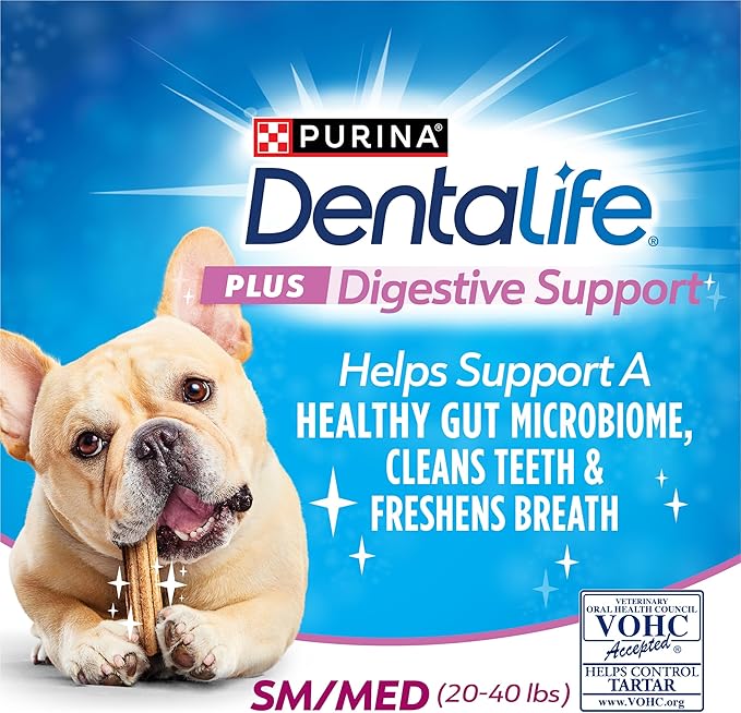 Dentalife Purina Plus Digestive Support Chicken and Pumpkin Flavor Small/Medium Dog Dental Chews, MP - 19 ct. Pouch