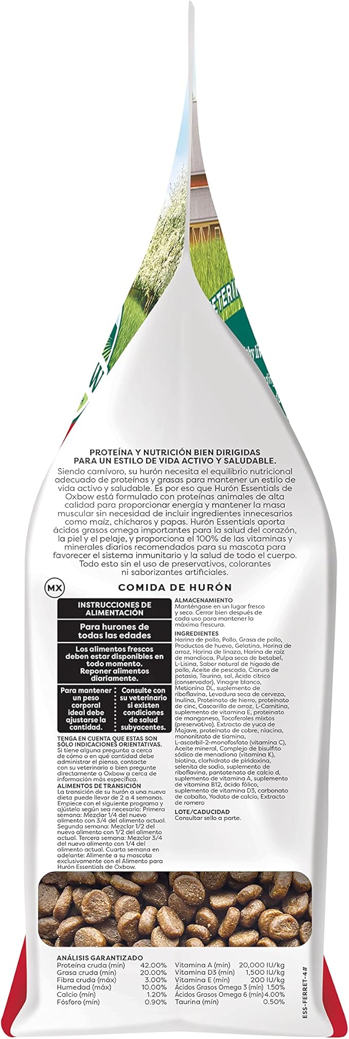 Oxbow Animal Health Oxbow Essentials Ferret Food, Vitamin & Mineral Rich Formula for Ferret, High Protein Food & High Fat, Small Animal Pet Products, Made in USA, 4 lb Bag