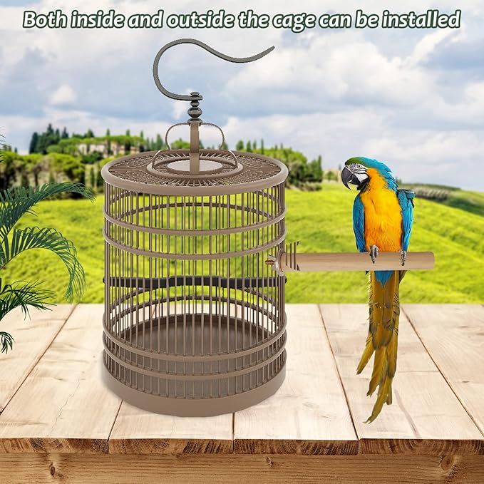 Hamiledyi Bird Perch Bird Stand Bird Cage Accessories Platform Natural Wood Perch Stick Playground for Small Medium Birds Cockatiel Parakeet Conure Cage Accessory (8 Pcs)