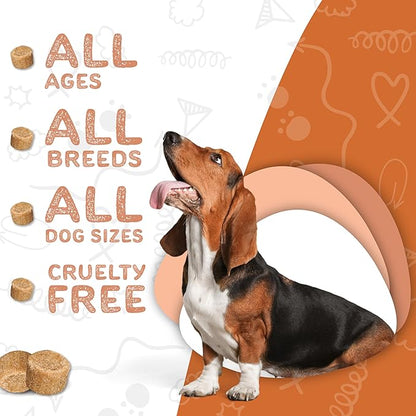 waggedy Hip and Joint Turmeric  Complete Dog Supplements for Joints with Glucosamine, MSM, HA & Omega Fatty Acids  Daily Glucosamine for Dogs to Improve Flexibility & Mobility (120 Dog Chews)