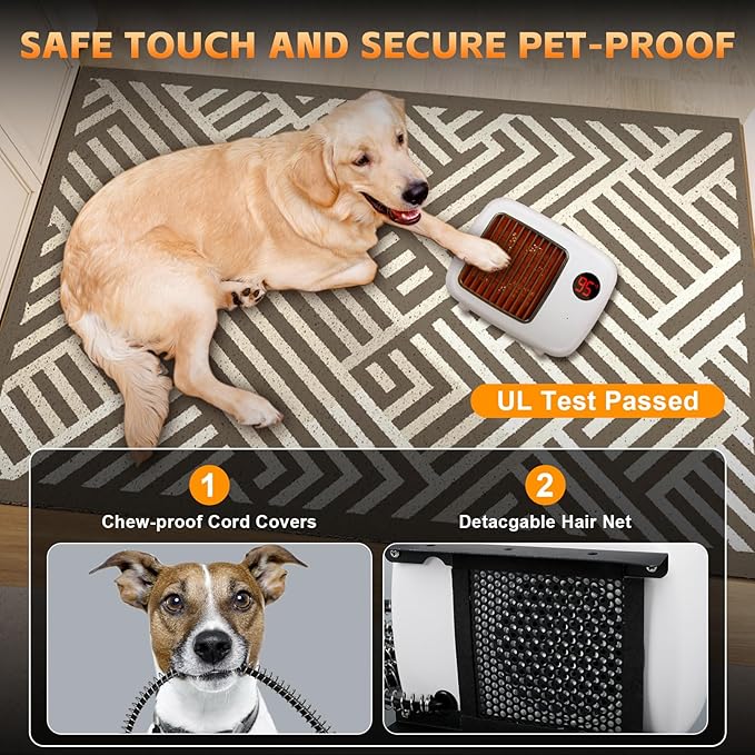 Dog House Heater, Pet House Heater with Thermostat Anti Chew Cord Overheat Protection Wall-Mounted 2 Heating Mode (300/600W) Warmer for Hound Kennel Cat Cage Chicken Coop