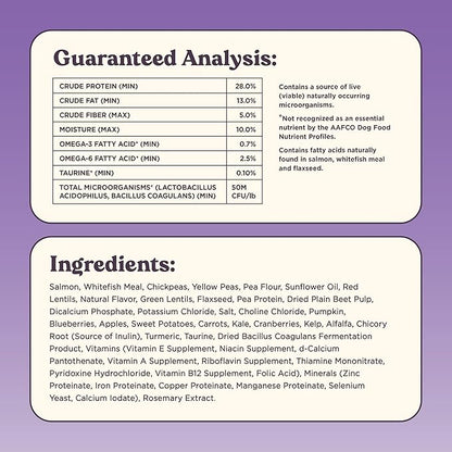 Bundle x Joy Vibrant Salmon Probiotic Dog Food Dry, 4lb Bag, Allergy and Gut-Friendly Adult Kibble for Digestive Health with Wild-Caught Salmon, 20 Plant Based Superfoods, Beef and Poultry Free