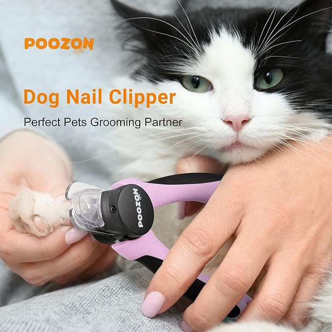 Dog Nail Clipper with Light, Illuminates Nail Clipper Kit or Bloodline for Safe, Easy Trimmers, Extra Sharp for Thick Nails, Quick Sensor, Avoid Over Cutting Toenail, for Cats & Dogs