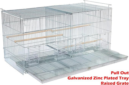 LOT of NO Rust Galvanized Zinc Plated Stackable Breeder Bird Flight Cage with Removable Center Divider and Breeding Nest Doors