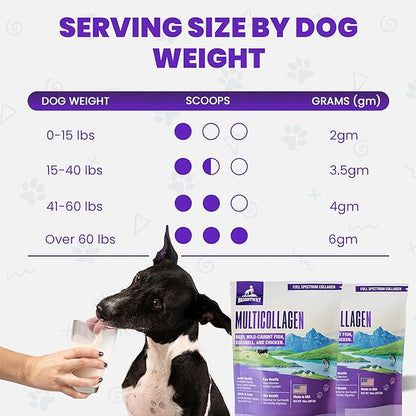 Multi-Collagen Peptide Daily Liquid Collagen for Dogs, Dog Collagen, Eggshell Powder Membrane for Dogs - Arthritis, Skin & Coat Health, Allergies,Dog Mobility Hip & Joint Pain Joint Supplement Relief