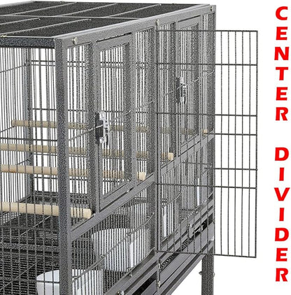 1/2/3-Combo Stacker Center Divided Breeder Breeding Bird Flight Double Rolling Cage Side Nesting Box Doors for Aviaries Canaries Cockatiels Lovebirds Finches Budgies Small Parrots