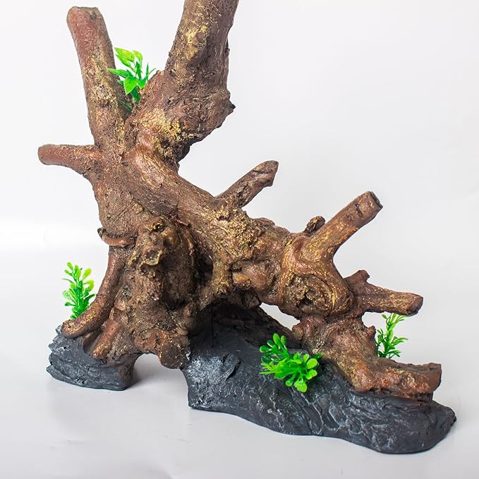 Fish Tank Decorations Aquarium Décor Resin Artificial Tree Trunk Root (H)