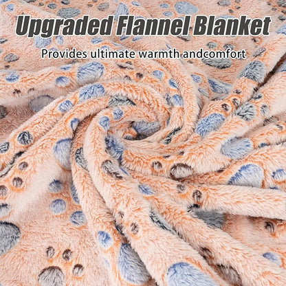 Dog Blankets for Dogs, 3 Pack Large Blanket Medium Dog Cat Soft Fuzzy Blankets Washable,Comfort Flannel,Fuzzy Soft Blankets for Dogs,Pet Blanket,Reversible Cow Print,41 x 31 inchï¼_lue