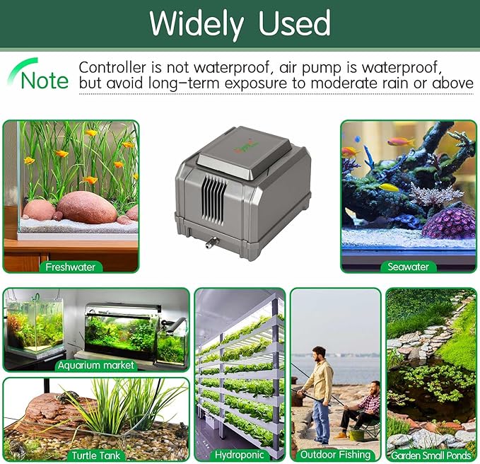 hygger Aquarium Air Pump 10W/15W 0.025Mpa/0.03Mpa Powerful Adjustable Fish Tank Air Pump 4 Outlets Oxygen Aerator for Medium Large Fish Tank Up to 1000 Gallon,Samll Pond,Hydroponics,Commercial Use