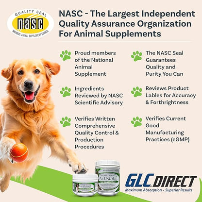 Actistatin Canine Large Dog Soft Chews, 60ct  Patented Extra-Strength Joint, Cartilage, Soft Tissue Supplement: Glucosamine, Chondroitin, Manganese, MSM, L-Carnitine  High Absorption, Fast Results