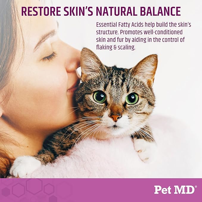 Pet MD EFA Deodorizing Shampoo for Dogs & Cats - Hypoallergenic Dog Shampoo for Sensitive Skin, Dry Skin, Itching, and Flaking - Professional Dog Shampoo Gallon