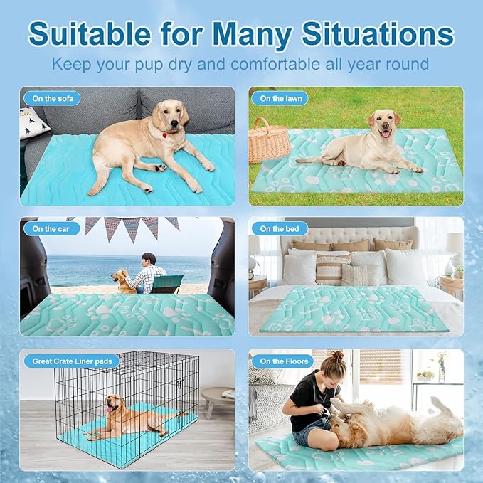 BEAUTYZOO Upgrade Dog Cooling Mat Extra Large, Reversible Self-Cooling Mat for Dogs, Thicken Pet Ice Cool Pad Blanket for Summer Kennel Sofa Bed Floor Car Seat, Machine Washable&Foldable, 36"x23"