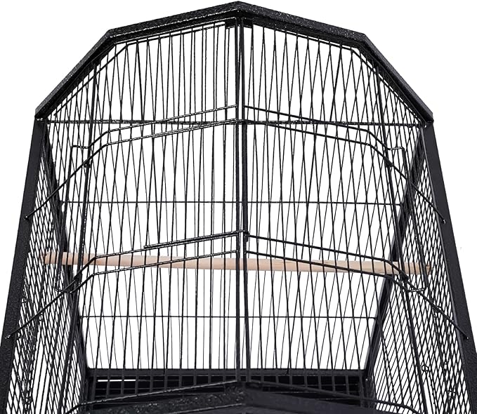 39.9'' Iron Parakeet Bird Cage, Pet Bird Flight Cages with Rolling Stand for Conures Lovebirds Cockatiels Finches Parrot Pet House, Small to Medium Birds