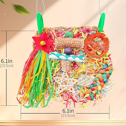 Bird Toys For Cockatiels, Tyotrbs Bird Toys For Conures Parakeet Toy BirdsToy For Parrots Birds Foraging Toy ParrotToys BirdCage Accessories Lovebird Cage Accessories for Small Birds