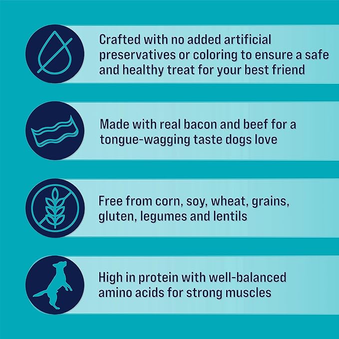 Stewart Freeze Dried Dog Treats, PuffPops Bacon and Cheeseburger Recipe, Gluten Free, 2.8 Ounce Resealable Pouch, Made in USA, Dog Training Treats