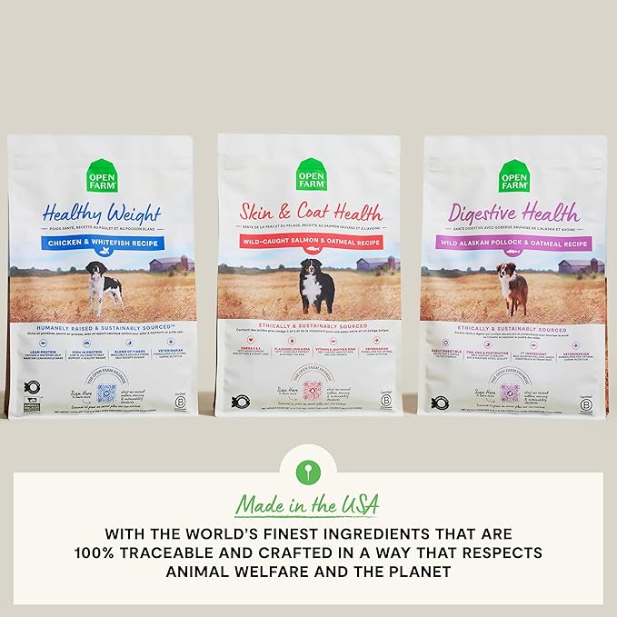 Open Farm, Healthy Weight Dog Food, Veterinarian Formulated High-Protein & Low-Calorie Dry Dog Food for Weight Management, Supports Metabolism & Mobility, Chicken & Whitefish Recipe, 4lb Bag