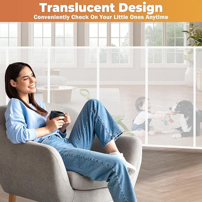 275" Retractable Baby Gates Dog Gate Extra Wide, 52" Tall Child Pet Safety Gate with Reinforced Strips for Stairs, Long Mesh Garage Gates Fence for Outdoor Indoor Large Openings Driveway Decks Patio