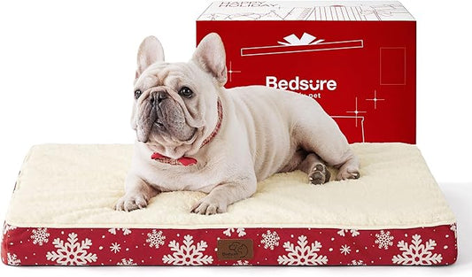 Bedsure Medium Dog Bed for Medium Dogs - Christmas Dog Bed, Orthopedic Waterproof Dog Beds with Removable Washable Cover