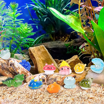 56 Pcs Ocean Mini Resin Animals Sea Tiny Animals Axolotl Seal Shark Turtle Mini Resin Figures Aquarium Ornaments Fish Tank Decorations Garden Fairy Accessories Party Favors