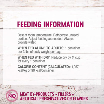 Wellness Natural Pet Food Petite Entrees Casserole Grain Free Natural Wet Small Breed Dog Food, Tender Chicken, Green Beans & Carrots, 3-Ounce Cup (Pack of 24)