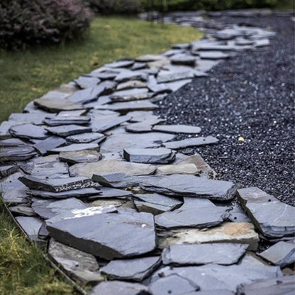 Unocho Natural Slate Stone Reptile Basking Platform Rock 10LB Fish Tank Rocks for Aquascaping Terrarium Decoration&Reptile Habitats Tortoise Enclosures (2-6 inches)