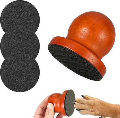 Dog Nail File for Wooden，Dog Scratch Pad for Nails with 3 Replaceable Sandpaper,Suitable for Pet Stores, Home Cats and Other Small Pets to Use (Light red)