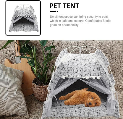 POPETPOP Small Kennel House Pet Tent Cat Nest Pet Bed Dog House Indoor Dog Kennel Indoor Pet Teepee Washable Dog Bed Cat Rest Tent Cat Tent Kitten Puppy House Dog Tent Decorate Cloth