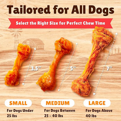 Gootoe Turkey Tendon Dog Treats, Bone (S) 1 lb, 100% USA Sourced Turkey, Natural Snack, Premium Puppy Chews, Hypoallergenic, Rawhide Free, Reseal Value Bag, Size for Small Dogs