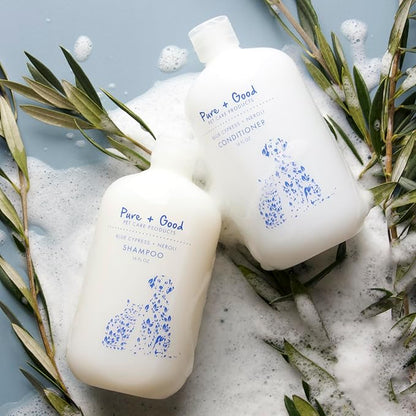 Blue Cypress + Neroli Shampoo and Conditioner Set, Calming Blue Cypress and Neroli Blossoms, Formulated for All Pets, Gentle and Cleansing, Made in The USA, Cruelty Free, 16 fl oz
