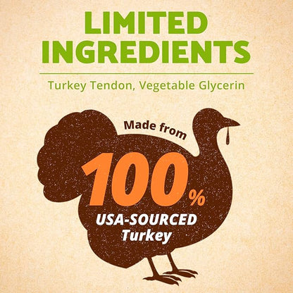 Afreschi Turkey Tendon for Dogs, Dog Treats for Signature Series, All Natural Human Grade Puppy Chew, Ingredient Sourced from USA, Hypoallergenic, Rawhide alternative, 4 Units/Pack Ring (Small)