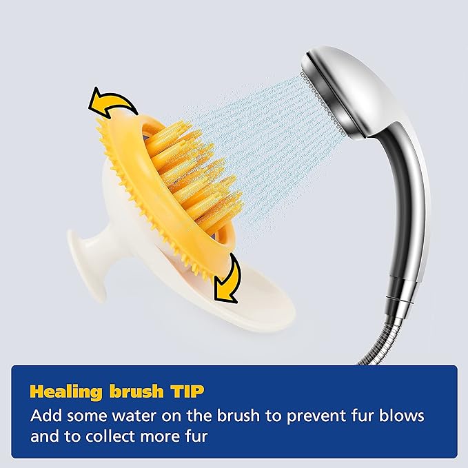 Cat Dog Brush - Pet Grooming Self Cleaning Deshedding Brush, Only Remove Loose Fur While Massaging - Anxiety Calming
