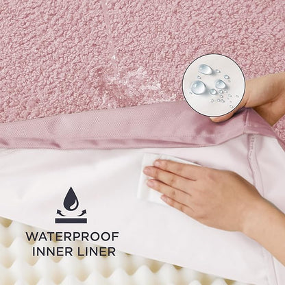 Bedsure Extra Large Dog Bed for Large Dogs - Jumbo Orthopedic Waterproof Dog Beds with Removable Washable Cover, Egg Foam Pet Bed Mat Pink