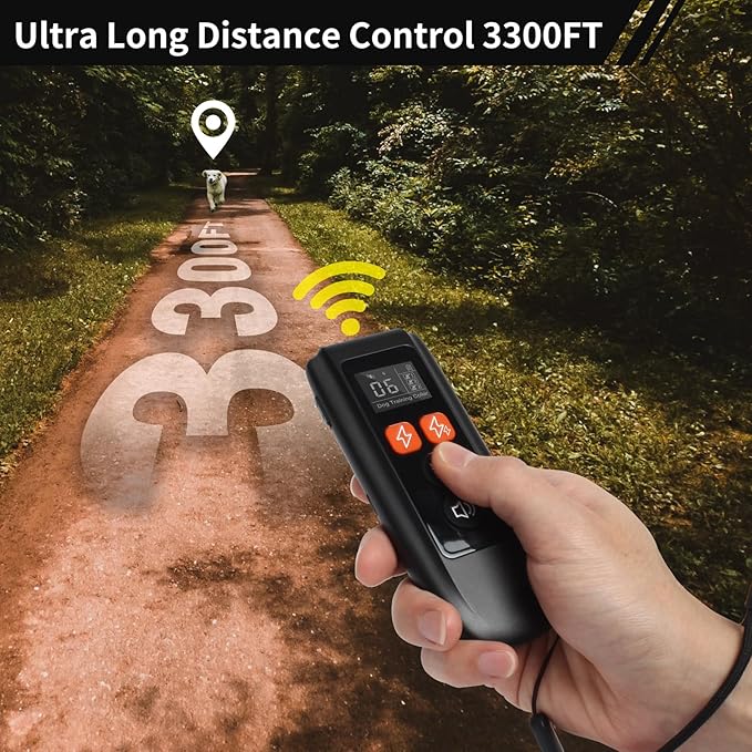 Dog Shock Collar with Remote Control, Bark Collar for Large Medium Small Breed 15-100 Lbs Waterproof, Beep Vibrate Shock Electric Dog Training Collar with Remote, Dog Barking E Collar