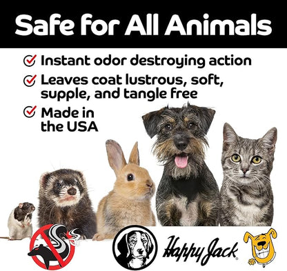 HAPPY JACK Mephidide Anti Skunk Shampoo for Dogs, Cats, Pets  Hypoallergenic Skunk Odor Remover for Dogs  Deodorizing Dog Shampoo (16oz)