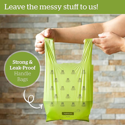 Pogi's 900 Dog Poop Bags w/Handles and 100 Plant-based Grooming Wipes Bundle