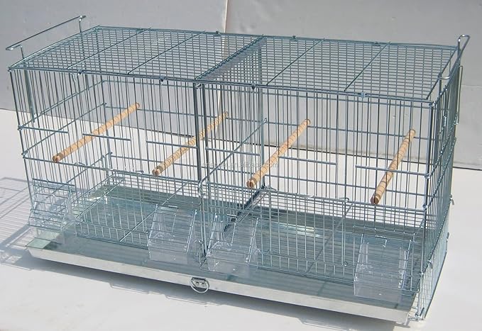 LOT of NO Rust Galvanized Zinc Plated Stackable Breeder Bird Flight Cage with Removable Center Divider and Breeding Nest Doors