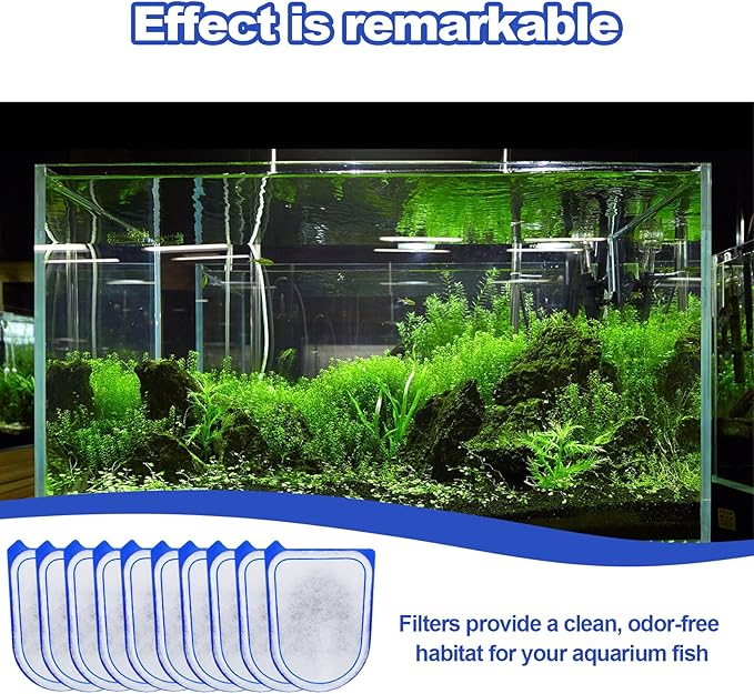 10-Pack Carbon Filter Cartridges Compatible with Tetra Whisper EX30/EX45/EX70 Filters, Replacement Filter Cartridges