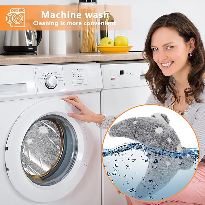 Pet Calming Pillow for Dogs, Soft U-Shaped Pillow Glow in The Dark, Joint Relief, Sleep Comfortably,Suit for Small, Medium, Large Dogs, Fluffy Pet Neck Pillow (S-Gray)