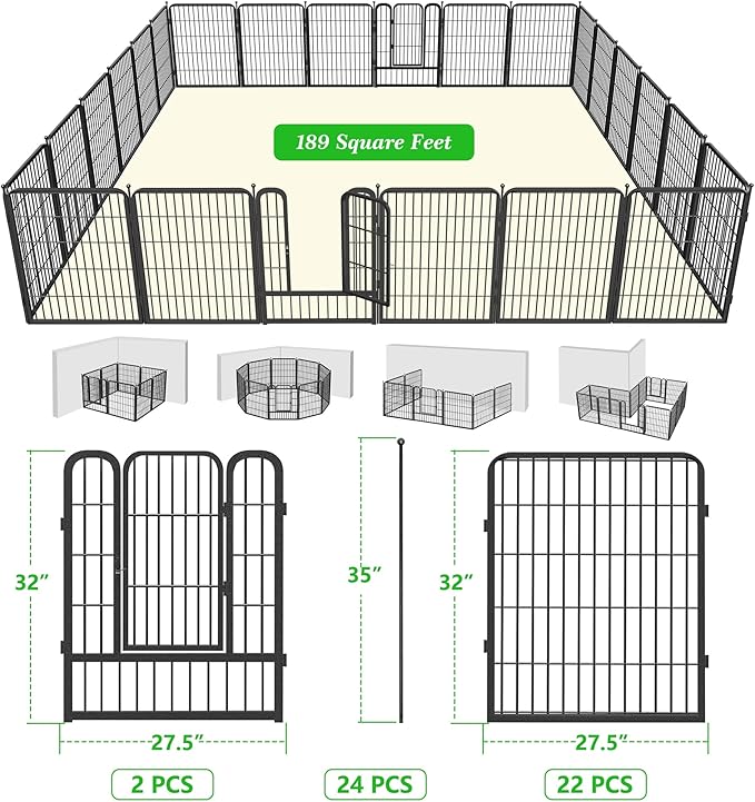 Decorative Garden Fence with Gate, 32in x55ft 24 Panels Metal Fence Panels Heavy Duty Dog Fencing Outdoor Fences for Yard, Rustproof Garden Fencing Flower Bed Edging for Patio Decor