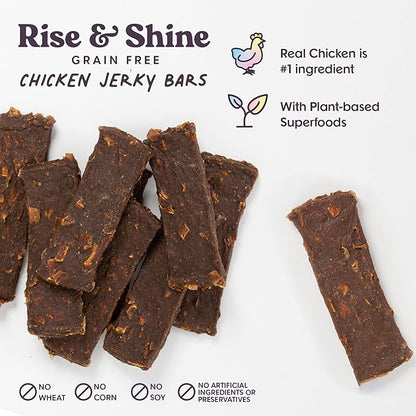 Bundle x Joy Superfood Dog Treats Salmon, Chicken or Beef Jerky Bars - Dog Treats for Snacks and Training – Made in USA - No Corn, Wheat or Soy – Poultry Free (5 Ounces, Chicken)