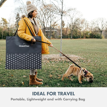 GrandTies Waterproof Dog & Cat Playpen  Foldable Pet Tent for Indoor & Outdoor, Pop-Up Kennel for Puppies, Kittens & Rabbits  Portable Travel Crate with Carrying Case (Starry Night, Large)