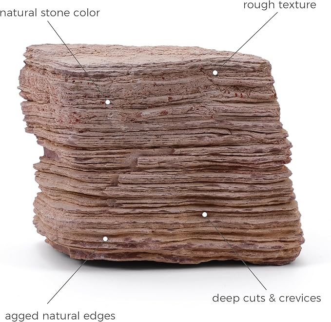 6-8 Inches Natural Pagoda Rock 4 PCS Aquarium Rocks for Aquascaping, Aquarium Landscaping, Terrariums, Fish Tank Decoration, Vivariums, Paludarium, Reptile and Amphibian Enclosures