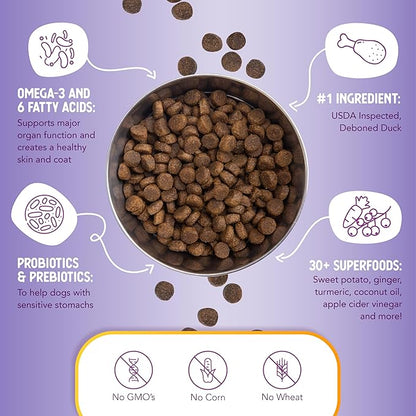 Health Extension Grain Free Duck & Sweet Potato Dry Dog Food (4 lb / 1.81 kg) - Lean Protein Formula with Turmeric & Antioxidants for Healthy Skin & Digestion (Pack of 6)