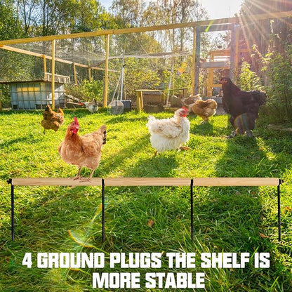 2 PCS Chicken Toys,Extra Long Chicken Perch Toys,Woodern Chickens Roosts and Perches Stand Training Perch for Poultry Rooster Chicks Large Bird Chicks Parrot, 44.88 Long