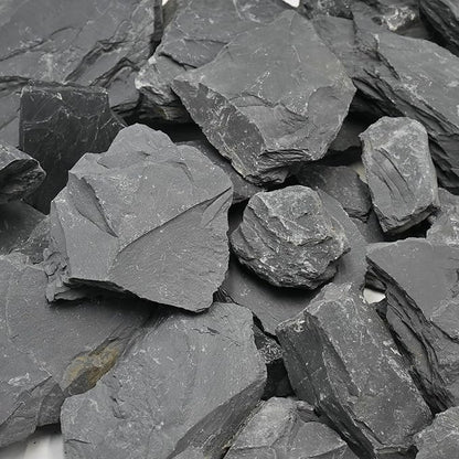 Natural Slate Stone for Aquarium 3 to 10 Inches Fish Tank Rocks Reptile Basking Stones & Fairy Garden Decor,Aquascaping,Paludariums-20LB