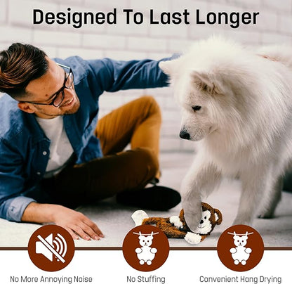 FGA MARKETPLACE Duck- Monkey Flat NO Stuffing NO Squeak Plush Dog Toy, Funny Style Will Entertain Your Dog for Hours, Recommended for Small and Medium Dog 21 INCH Long