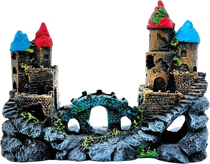 M2cbridge Antique Roman Column Ruins European Castle Aquarium Decorations Fish Tank Hideout Rocks (Medium Castle)