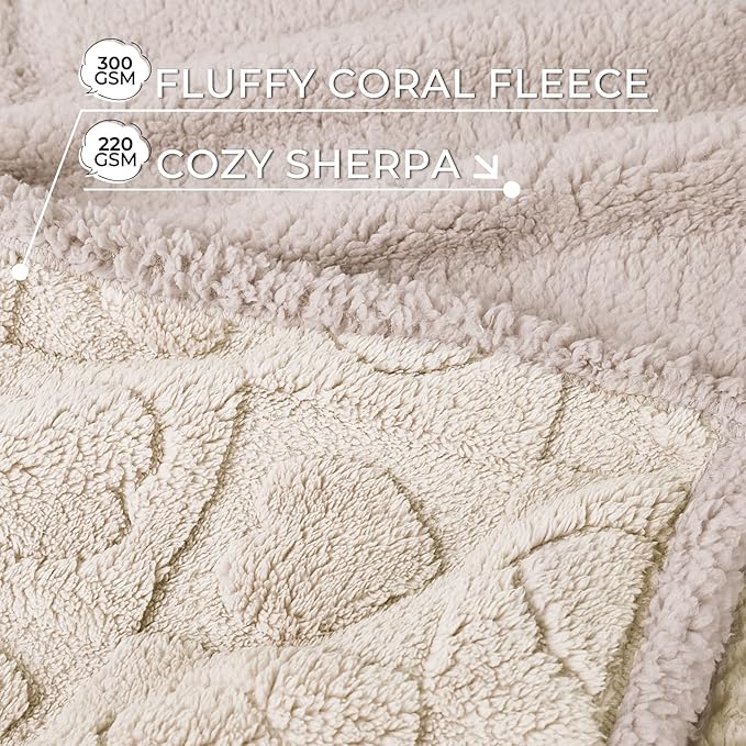 Luciphia Waterproof Blanket for Large Dogs Washable Pet Bed Cover Soft Fluffy Puppy Blanket with Premium Fleece Cozy Calming Cat Blankets for Indoor Cats Beige 85x57 inch